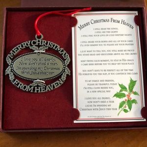 Merry Christmas from Heaven Ornament (Pewter)